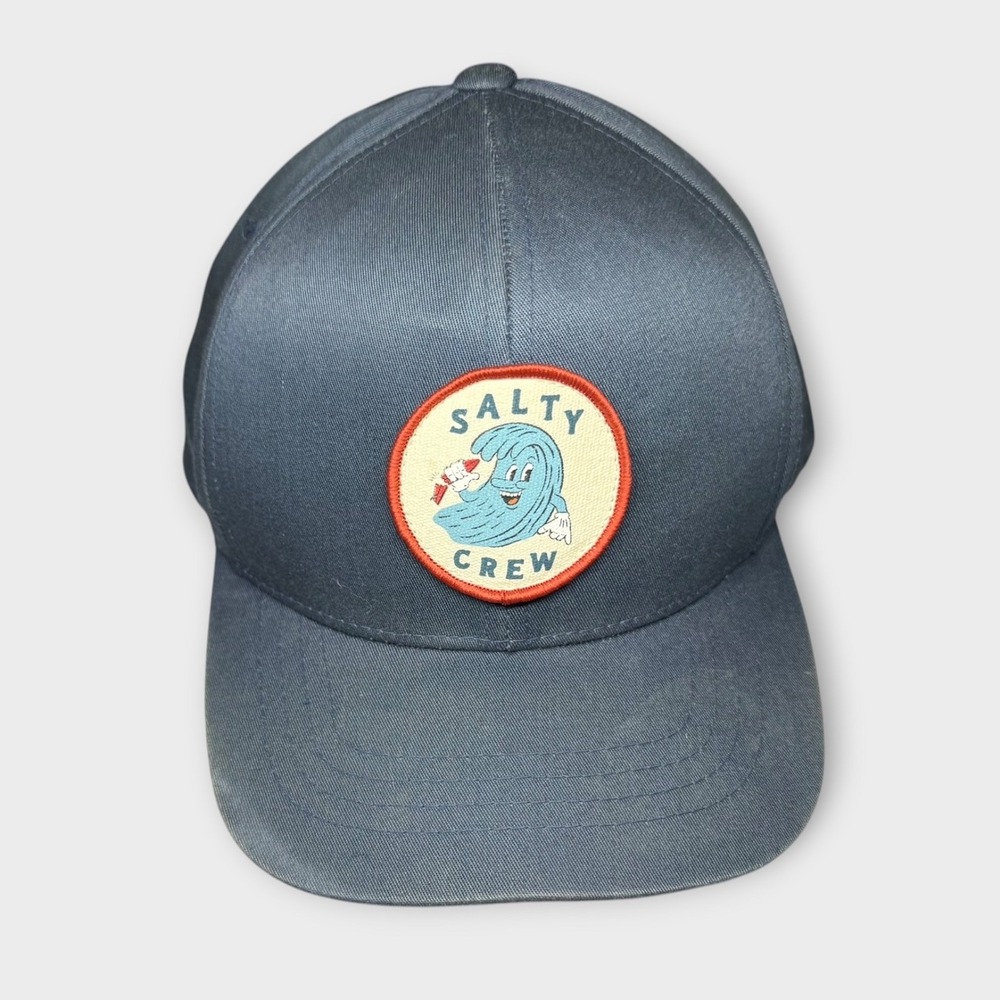 Salty Crew Blue Baseball‎ Trucker Hat Cap Beach Ocean Waves Adjustable Unisex